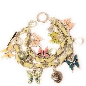 Butterflies & Hearts Charm Bracelet